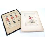 Two hand coloured pictures depicting Officers in military uniforms, regiments comprise, 97th