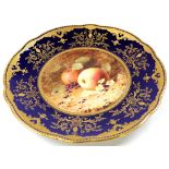 Coalport cabinet plate by Frederick Chivers, circa early 20th century, hand painted still life scene