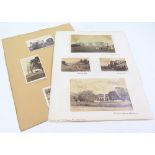 Thirteen mounted black and white photographs on two sheets (double-sided), of Lucknow and India,