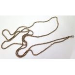Very long (approx 140cm) 9ct gold pocket watch chain, weight approx 35.8g