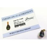 9ct Gold pear shaped Mystic Topaz Pendant weight 2.6 grams
