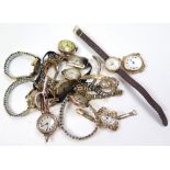 Assortment of twelve 9ct gold cased wristwatches, some with expandable bracelets