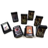 Zippo. Eight mostly military operation related lighters, incl. Operation Iraqi Freedom, Operation