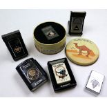 Zippo. Six military related lighters, incl. Fighter Squadron, Kuwait Now, Administrative Support