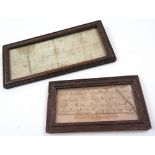 Pair of framed handwritten documents relating to Ireland, one the fragment of a letter by Irish