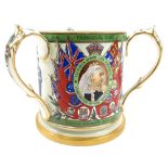 Three handled ceramic loving cup / tyg, by T. Goode & Co, (subscribers copy), Copeland,