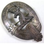 Clan badge - early unmarked silver, prob. 1860/1890. motto - "je suis prêt" (i am ready) -