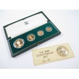 Four coin set 1980 (£5, £2, Sovereign & Half Sovereign) FDC boxed as issued