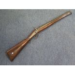 19th Century unusual Volunteer Military carbine with British military proofs to the barrel with back