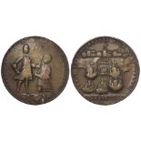 British Commemorative Medallion, cast bronze/brass d.36mm: Admiral Vernon Took Carthagena 1741, nVF