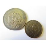 Mexico (2): 5 Centavos 1914 and 1 Centavo 1914, near to aEF, trace lustre.