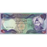 Banknote: Iraq 10 Dinars (modern) Unc and hand signed by Victoria Cross recipient Johnson Beharry