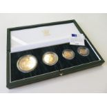 Four coin set 2005 (Five Pounds, Two Pounds, Sovereign & Half Sovereign) FDC boxed as issued