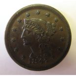 USA Large Cent 1847 brown EF