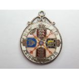 Enameled Coin : GB Queen Victoria Double-Florin 1887, reverse enameled (chipped), obverse ex-brooch,