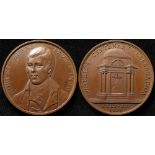 British Commemorative Medallion, bronze d.44mm: Robert Burns Centenary 1896 by J. Pinches, GEF