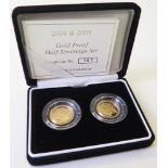 Half Sovereign two coin set 2004 & 2005. Proof FDC boxed as issued