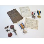 1914 trio with soldiers small book discharge documents ID tags etc. to T-24762 DVR J P Freeman ASC