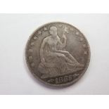 USA Half Dollar 1855 aVF