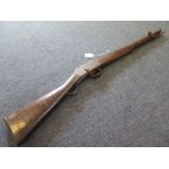 Carbine: a .577 'Zulu War' MKII Martini Henry Carbine converted from a full length service rifle.