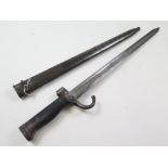 Bayonet: A French Model 1892 Bayonet for the Berthier Carbine, composite grips. Good blade.