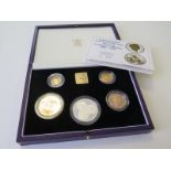 Four coin set 1993 "Pistrucci Centenary Collection" (Five Pounds, Two Pounds, Sovereign, Half