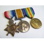 1915 Star Trio mounted as worn to 2703 Pte L T Marlow Surrey Yeomanry. Later served MMP. (3)