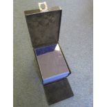 Modern coin carrying case, 8 1/2'' x 10 1/2'' x 7 1/2'' high, black exterior, blue interior,