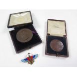 British Outboard Racing Club Souvenir of First Channel Race 1929 medal in case, named to 'C