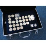 Collection of mainly high grade pre decimal GB in an aluminium coin case. Strength in George VI
