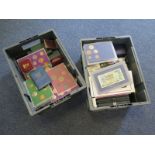 Collection of mainly GB in two packed stacker boxes, includes Proof Sets, mint packs, "Sandhill