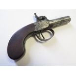 19th Century percussion lady's small box lock pistol by Reilly of London nice clean gun