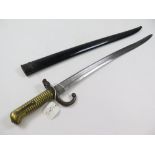 Bayonet: A French Model 1866 Sabre Bayonet made by German Maker. Weyersberg Kirschbaum & Co Solingen