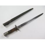 Bayonet: P.07 made by Sanderson in Dec. 1914 in its steel mounted leather scabbard. Worn overall,