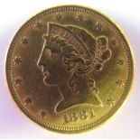 USA gold $5 Half Eagle 1881 VF