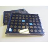 GB Halfpennies, a collection in four trays, Victorian bronze to QEII, mixed grade.