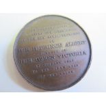 British Commemorative Medallion, bronze d.45mm: Royal Exchange, Stone-Laying 1842, by W. Wyon, GVF