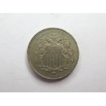 USA 5 Cents 1866 (rays) aEF