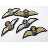 Air Force WW2 Pilots Wings - RAF, Royal Australian Air Force, Royal Canadian Air Force, South