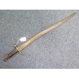 Bayonet scarce 1864 pattern Wittworth Artillery similar to the 1853 pattern but with round bayonet