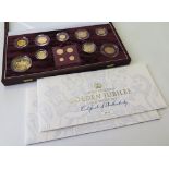 Golden Jubilee Gold Proof Set 2002 very impressive Royal Mint issue comprising 2002 £5 Crown, £2 ,£