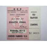 1966 World cup match ticket, 13th July, Eighth final, played at Old Trafford