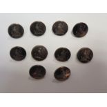 Admiral Hood Battalion interest - nice lot of early silver buttons (10) excellent condition