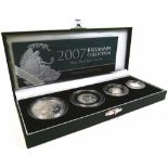 Britannia Silver Four coin set 2007. Proof aFDC. Boxed as issued