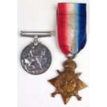 1915 Star & BWM to 15763 Pte H Upson Yorks L.I.. GVF (2)