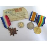 1915 Star Trio to 14091 Pte W M King Gloucestershire Regt. Killed In Action 3rd Sept 1916 with the