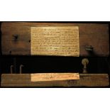 Admiral Hood interest - a very unusual wooden block with pulley and contemporary hand written