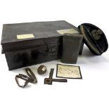 Admiral Hood interest - brown document tin belonging to Admiral Hood of 19 Queens Gate Place,