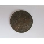 Farthing 1823 roman I for 1 in date, scarce, VF