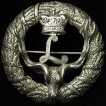 Seaforth Highlanders Officers Plaid Brooch. Silver hallmarked (Edinburgh 1894) maker marked 'R & H B